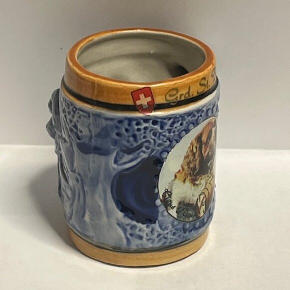 VTG Swiss Grd.St. Bernard Dog Mini Mug Shot Cup 2.75" Tall Souvenir Collectible - Picture 4 of 16